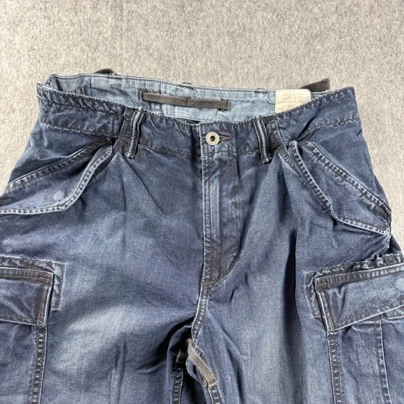 VTG Ralph Lauren Surplus Div Mountain Trousers Mens 32x28 Blue Cargo Pants - Picture 2 of 15